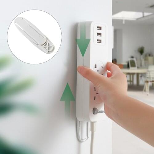 3PCS/5PCS Power Strip Holder Mount Desk Clamp Home-free Wall-mounted Plug-in Socket Router Holder Storage Housekeeper on Wall