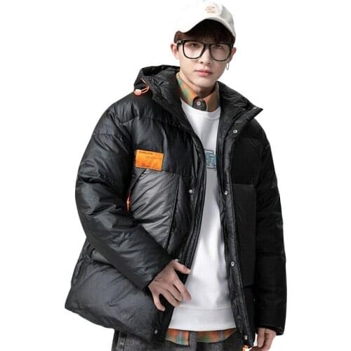 White Duck Down Jacket Coats Male Fashion Down Coat High Street Hooded Jackets Trend Brand Casual Warm Coat Streetwear XXXL 4XL