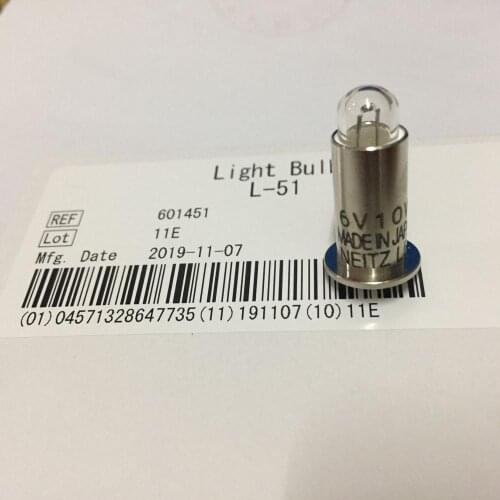Neitz L51 Ophthalmic Instrument bulb Rated Value: 6V, 10W Used for: Halogen Binocular Indirect Ophthalmoscope
