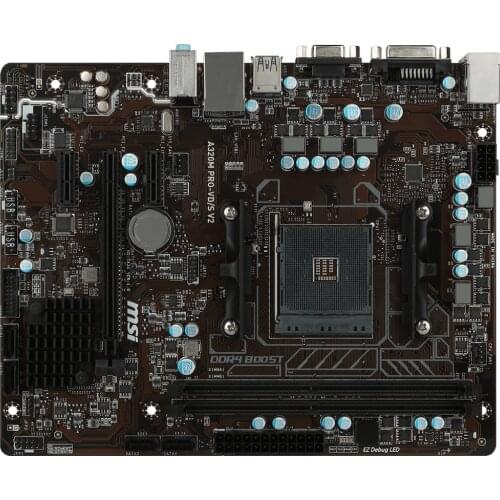 MSI A320M PRO-VD/S V2 Motherboard DDR4 32GB Socket AM4 PCI-E 3.0 SATA III USB3.1 M-ATX Intel used Motherboard