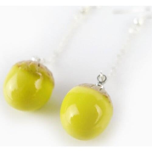 Fashion Pine Cone Ceramic beads Dangle Earring Chinese knot For Women Girls Wholesale Jewelries Dangle Earrings #FY307