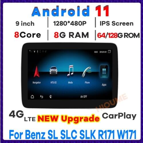 9" 8Core 8+64G Android 10 Multimedia Player GPS for Mercedes Benz SL SLC SLK R171 W171 2011-2018 Stereo Radio Head Unit BT WiFi