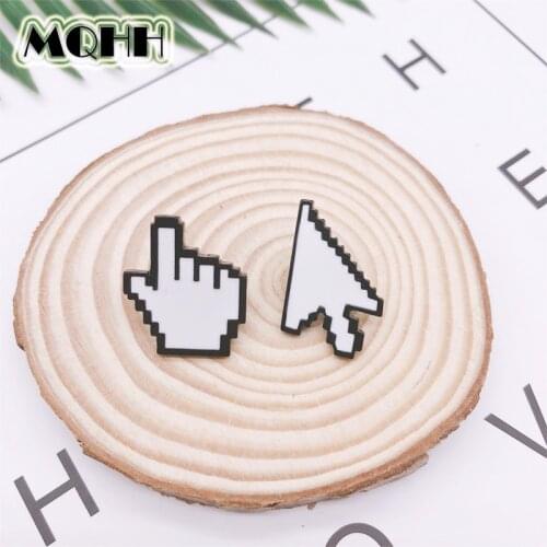 Cartoon Creative Fun Mouse Hand Arrow Enamel Brooch Alloy Badge Denim Shirt Bag Pin Accessories Jewelry Gift For Friends