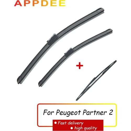 APPDEE Wiper Front Rear Wiper Blades Set For Peugeot Partner 2 2008- 2017 2016 Windshield Windscreen 26"16"14"