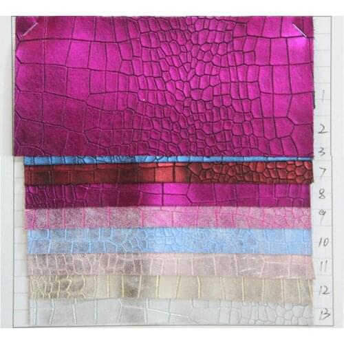 New synthetic PVC leather fabric waterproof quality bronzing crocodile embossed grain artificial leather fabric wholesale