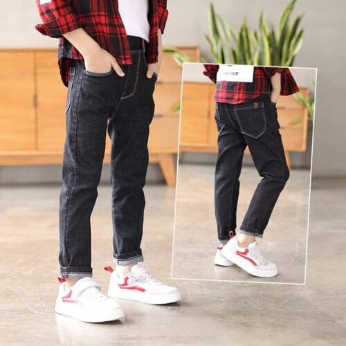 Newest Normal Size Black Color Baby Boys Jeans For Kids Children Clothing Spring Boy Denim Straight Jeans Casual Pants Trousers