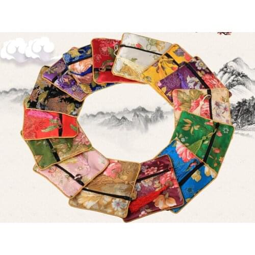New arrival Double jewellery pouch real silk Silks and satins small packing bag Buddha beads bag Tassel brocade bag 24pcs/lot