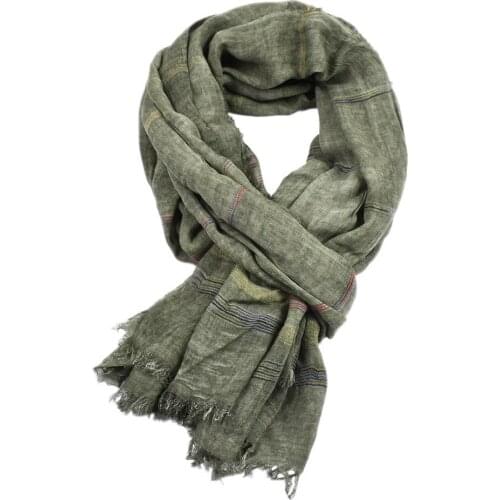 New Fashion Cotton Linen Men Scarf Tie-dye Striped Mens Winter Scarves Casual Male Brand Bufanda Shawl Europe and America