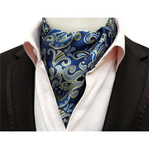 Fashion Mens Ascot High Quality Floral Embroidered Neckerchief