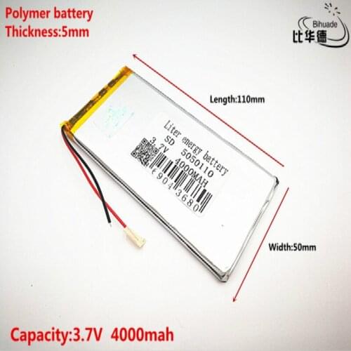 Good Qulity 3.7V,4000mAH 5050110 Polymer lithium ion / Li-ion battery for tablet pc BANK,GPS,mp3,mp4