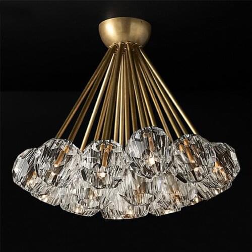 American RH Luxury K9 Crystal Led G9 Chandelier Bedroom Gold / Chrome / Black Metal Chandelier Lighting Led Lamparas Lighting