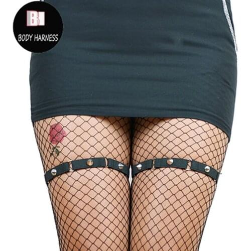 Sexy Leg Harness Garters Harajuku garters Belt Stockings Body Harness fetish wear Goth leg garters Bondage Harness