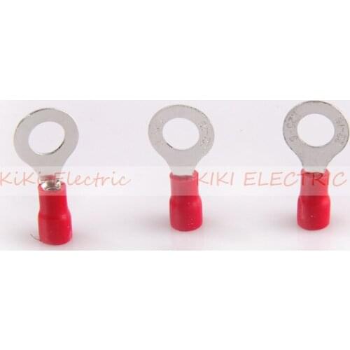 TO-JTK type Red Ring Ground Wire Connector Electrical Crimp Terminal Circular Pre-insulated Cord Ends RV1.25-3.5M