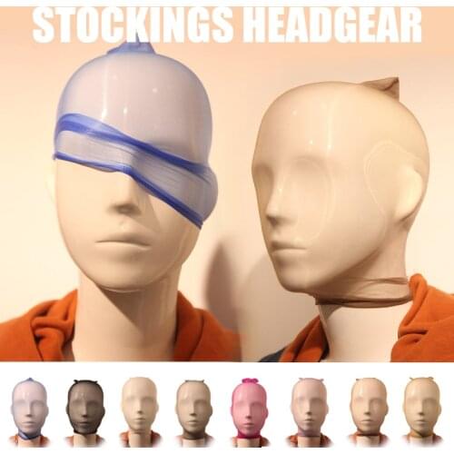 Unisex Men Women Cosplay Face Mask Sheer Stockings Face Cover Full Face Mask Hood For Role Play Costume