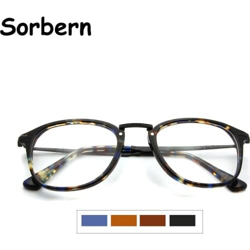 High Quality Round Man Glasses Frame Optical Frames Acetate Men Women Vintage Ladies Designer Spectacles Frames Female Full Rim