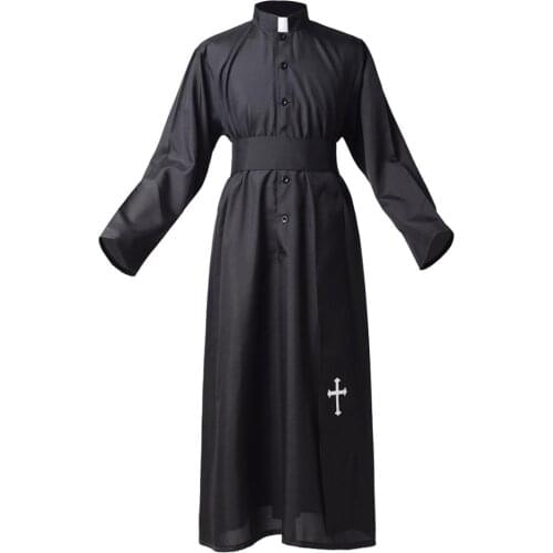 Priest Robe Black Halloween Party Cosplay Costume