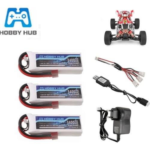 144001 car 2s 7.4 V 3300mAh Lipo battery Charger Set with T Plug for Wltoys 1/14 144001 RC car boat Spare Parts