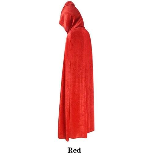 Women Men 67 inches Velvet Hooded Vampire Cape Cloak Halloween Fancy shawl UK