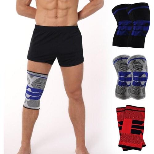 1Pair Knee Pad Running Cycling Basketball Knee Support Braces Sleeve Knee Wraps With Silicone Spring Support For Men Women