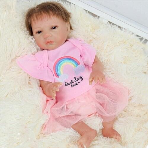18inch Rainbow Dress Reborn Toddlers 46Cm Reborn Baby Doll Realistic Baby Doll Bathe Toy Bedtime Toy For Children Xmas Gift