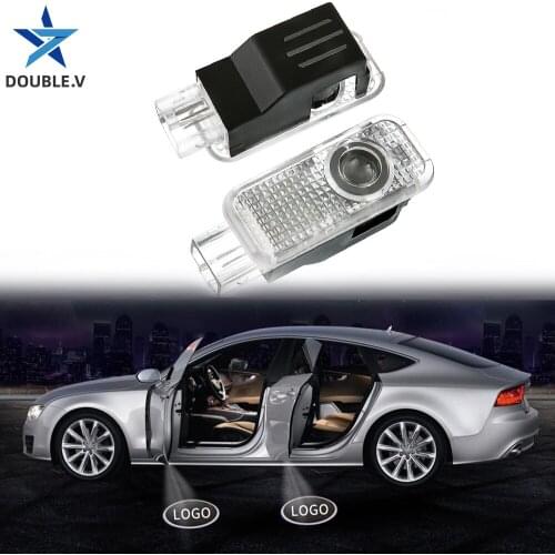 2pcs Car door light car logo Welcome light LED Projector Lamp Decorative Lamp for AUDl A3 A4 A6 Q5 Q3 logo