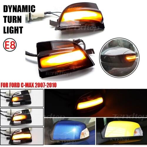2Pcs Dynamic LED Turn Signal Lights For Ford Focus 2 MK2 2004-2008 2 C-MAX 2003-2007 C-MAX Rear Mirror Indicator Flasher Lamp
