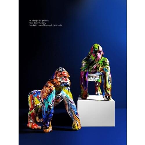 2 STYLE MONKEY & APPLE KING KONG HOME DECOR GORILLA SCULPTURE DECORATIVE WILD OIL BARREL WITH STATUE BIRTHDAY GIFT WEDDING