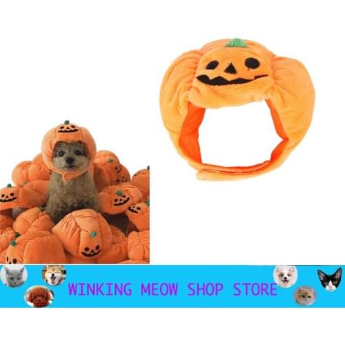 2021 Cute Pet Pumpkin Hat Halloween Pet Dog Cat Hat Dress Up Headdress Small Dog Cat Cosplay Costume Funny Party Decorative Hats
