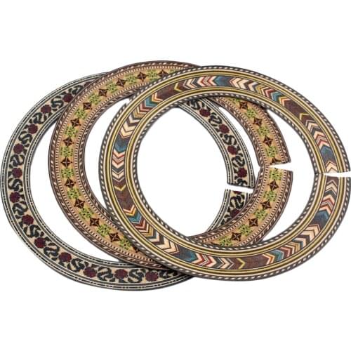 3Pcs Wooden Acoustic Classical Guitar Soundhole Rosette Inlaid DIY Luthier Supply Tools