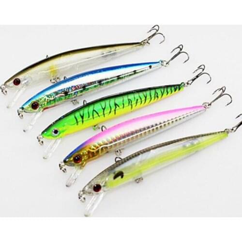 5Pcs Laser Minnow Fishing Lure 8.8g 11cm pesca hooks fish wobbler tackle crankbait artificial japan hard bait swimbait