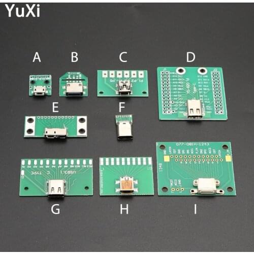 5Pcs Micro Mini USB C Type-C Female USB 3.0 3.1Type B Connector Interface to DIP PCB Converter Adapter Test Board For iPhone 5 6
