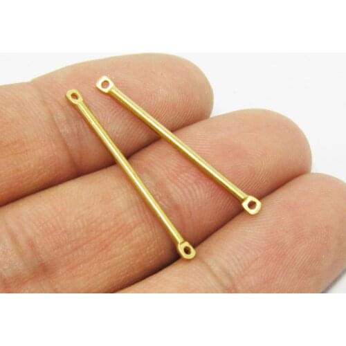 Brass charms 30x1.5mm brass stick connector Necklace Bar earrings findings -100pcs R758