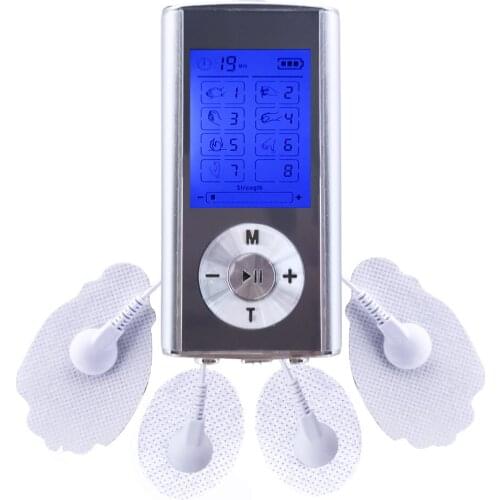 8 Modes TENS EMS Massager Digital Electric EMS Muscle Stimulator Pulse Physiotherapy Pain Relieving 4 Electrode Pads Massageado