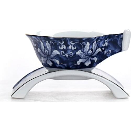 Kung Fu tea accessories tea filter blue and white tea drain ceramic tea filter stainless steel screen tea separator