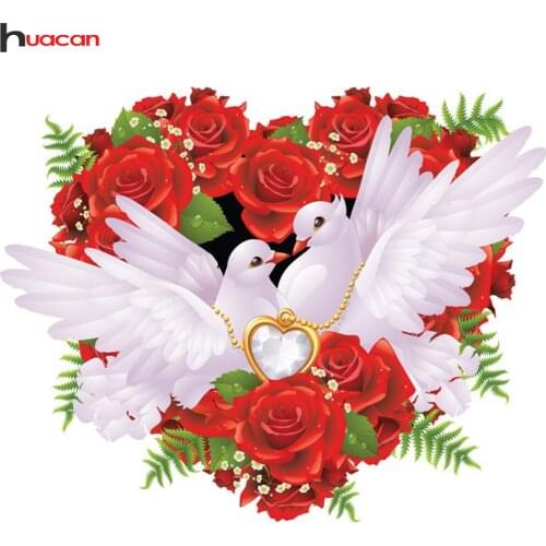 Huacan 5D Diamond Mosaic Peace Pigeon Diamond Painting Full Square Rhinestone Of Pictures Diamond Embroidery