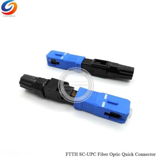 Free shipping 100PCS FTTH SC UPC single-mode fiber optic SC UPC quick connector FTTH Fiber Optic Fast Connector SC Connector