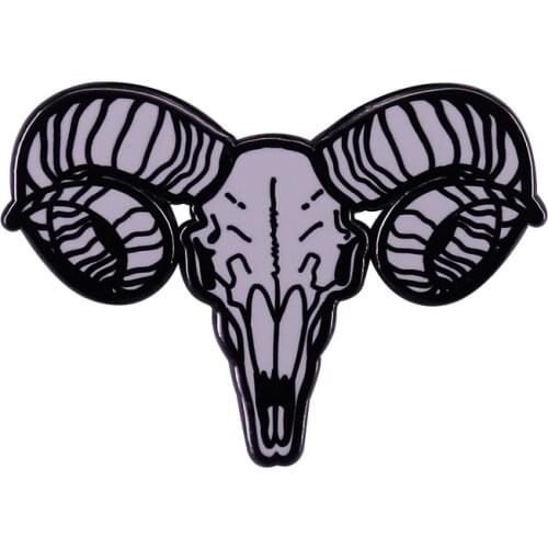 Baphomet Goat Head Badge Skull Enamel Pin black gothic Brooch