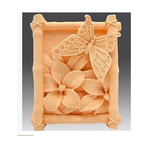 Butterfly flowers in clusters modelling 3D soap mold Cake decoration mold Cake mold manual Handmade soap mold candle NO.:SO-014