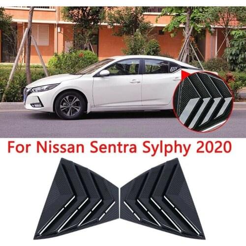 For Nissan Sentra 2020-2021 Carbon Look Rear Triple-cornered Shark Shutters Skull Cover Trim