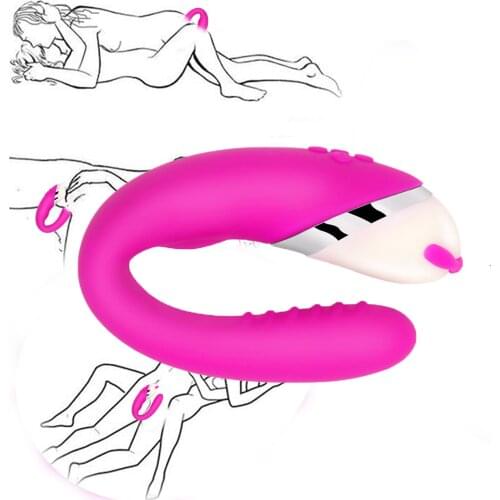 Dual Motor U Shape G Spot Vibrator for Couples Adult Sex Toys G-Spot Stimulation Clit Stimulator USB Rechargeable
