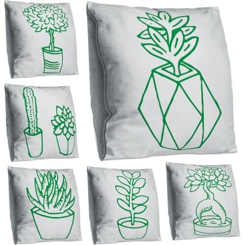 Succulent Plant Bonsai Double-sided Pillow Case Cushion Cover Home Car Decor Pillow Case Cushion Cover Home Car Decor Pillow Cas
