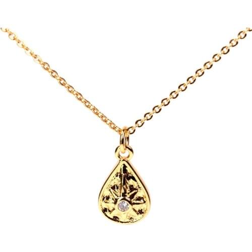 EYIKA New Delicate 18K Gold Color AAA Zircon Star Waterdrop Pendant Adjustable Necklace for Women Girls Charms Party Jewelry