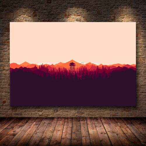 Firewatch Video Games Mountains Minimalism Forest Wall Art Canvas Games Poster HD Print Home Decor Painting