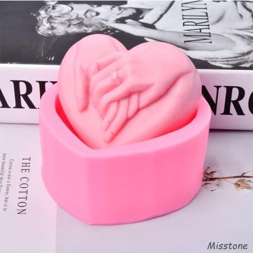 Hand In Hand Love Candle Mold Hand-in-hand Silicone Soap Die 3D Handmade Handicraft Ornaments Wedding Valentines Day Gift Cand