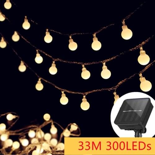 300leds Solar Ball String Fairy Lights Outdoor LED Holiday Light Garland Outdoor Indoor for Home Wedding Christmas Decor Navidad