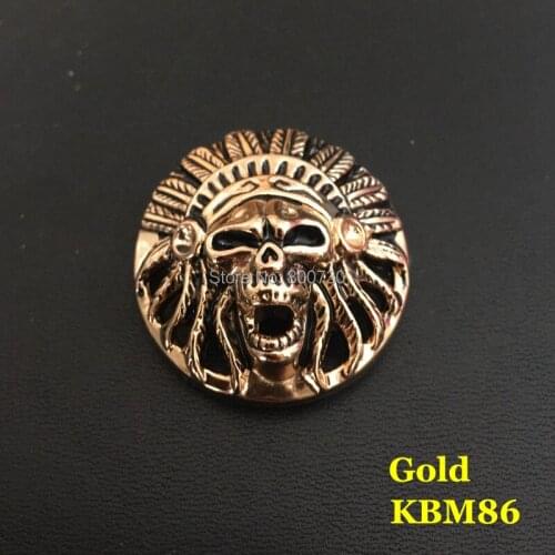 KBM86) 10pc 1-3/8'' (34.5mm) Indian Chief Head Conchos Western Equestrian Tack Concho Screwback Leathercraft Gold