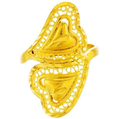 Fashion Folded Opening Irregular heart Ring Europe Handmade Concave Convex wedding rings Open Wide Ring For Women New