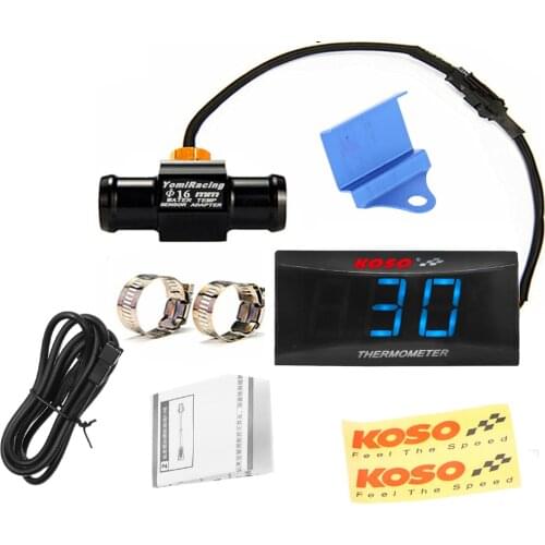 Motorcycle Digital Water Temperature Gauge KOSO Mini Moto Thermometer with 0~120 Centigrade Display for XMAX250 NMAX CB 400