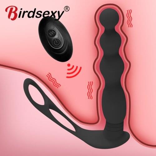 Male Prostate Massage Vibrators Penis Vibrator Ring Anal Plug Stimulator Butt Plug Delay Ejaculation Ring Adult Sex Toy For Men