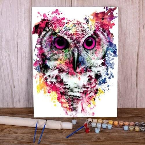 Colored Wolf Painting By Numbers Kit Acrylic Paints 50*70 Canvas Pictures Decorative Paintings Crafts For Handicraft